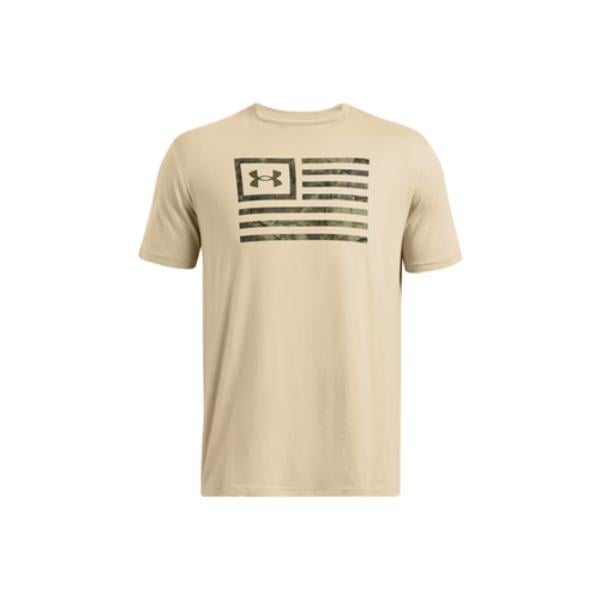 Under Armour 1382969290SM Mens Freedom Flag Printed T-Shirt, Brown - Small