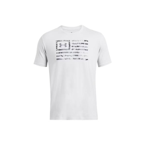 Under Armour 1382969014MD Mens Freedom Flag Printed T-Shirt, Gray - Medium