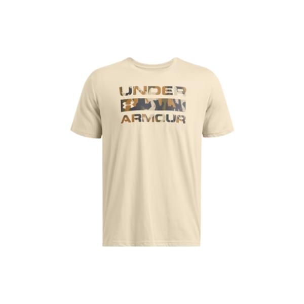 Under Armour 1361903289XL Mens Stacked Logo Fill Short Sleeve T-Shirt, Brown - Extra Large