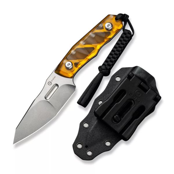 Picture of CIVIVI Knives CIV-C23002-3 Propugnator Fixed Blade Ultem Sto ashed D2 Steel Knife, Yellow