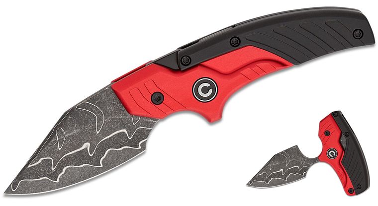 CIV-C21036-DS1 2.27 in. Typhoeus Folding Push Dagger Fixed Blade Knife, Red & Black