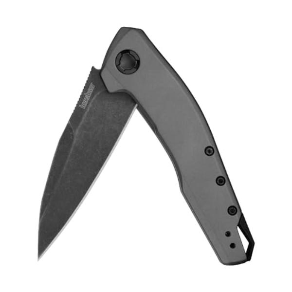 Picture of Kershaw KK-1815 3 in. Sanctum Pocket Knife with Curved Grey PVD Stainless Steel Handle - Black