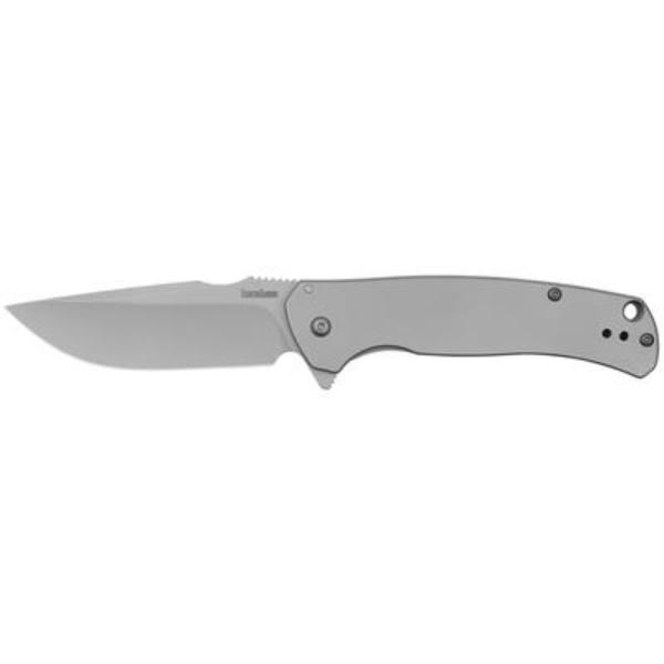 KK-1416 3.30 in. Scour Drop Point Plain Bead Blasted Folding Knife, Silver