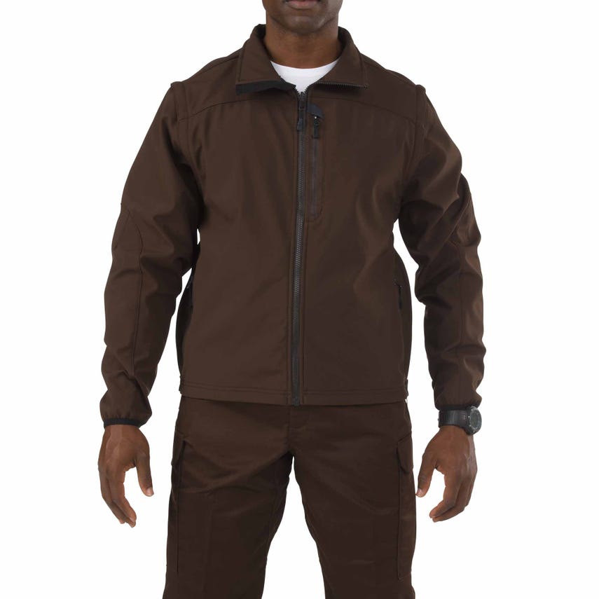 Picture of 5.11 Tactical 5-48167ABR724L Mens Valiant Softshell Jacket&#44; Brown - Large
