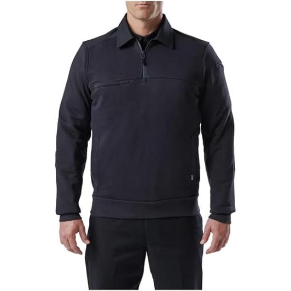 Picture of 5.11 Tactical 5-72535ABR7202XLR Job Shirt with Canvas 2.0 Quarter Zip Pull Over - Collar&#44; Fire Navy - 2XL - Regular