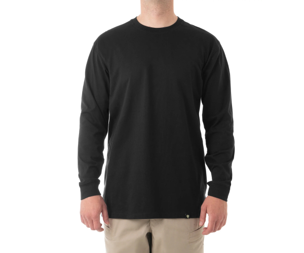 TACTIX COTTON T-SHIRTS LONG SLEEVE, 100% Cotton, Pullover, 0 Pocket(s), Midnight Navy, L