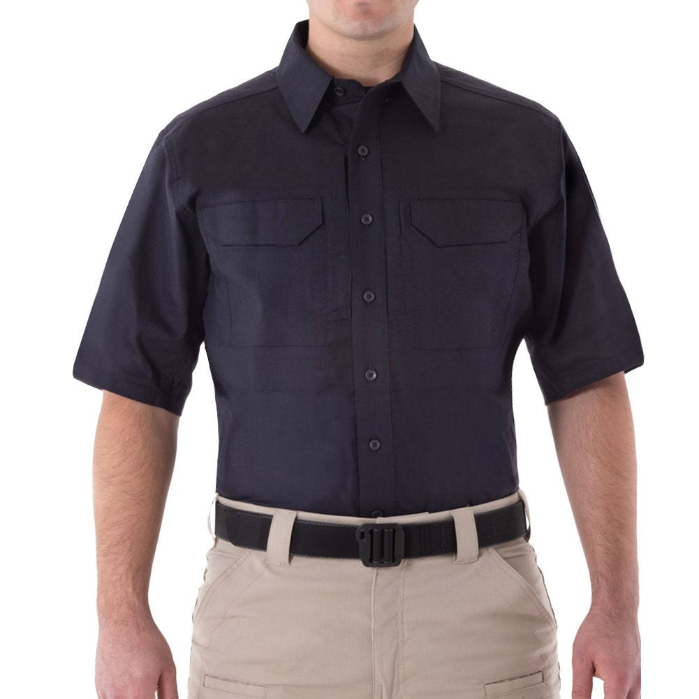 FT-112007-729-M-R V2 Short Sleeve Tactical Mens Shirt, Midnight Navy, Medium - Regular Fit