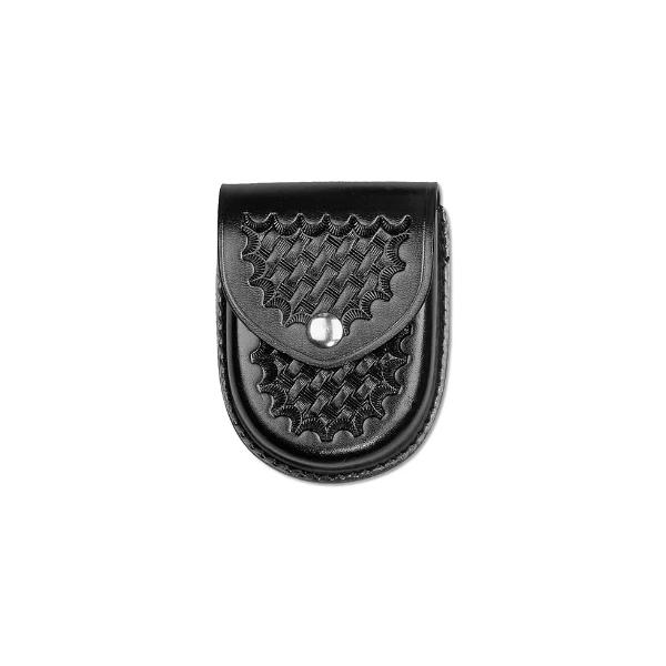DTY-8121N Basketweave Leather Round Bottom Closed Single Cuff Case - Silver
