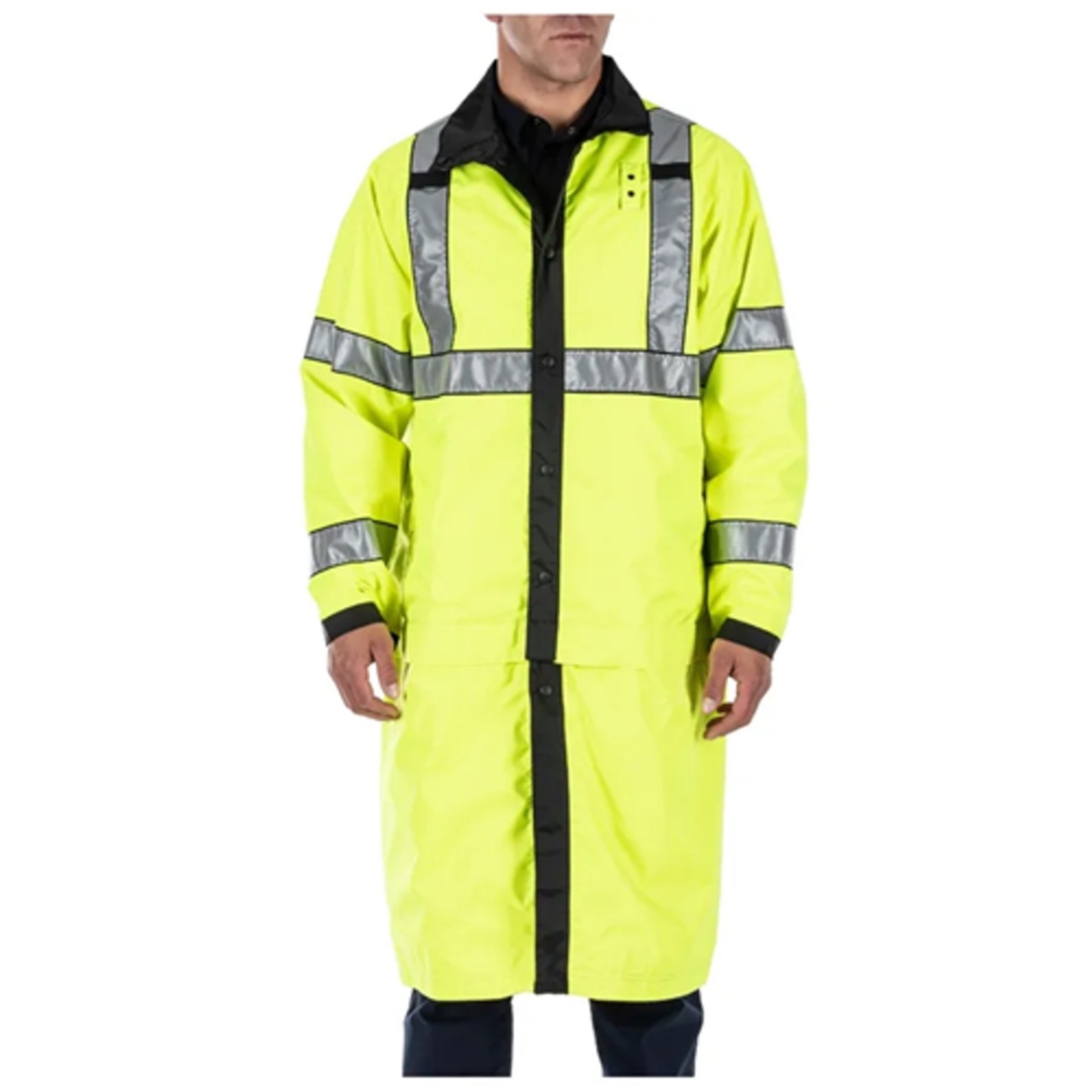 Picture of 5.11 Tactical 5-48125ABR019M Long Reversible High Visibility Rain Coat&#44; Black - Medium