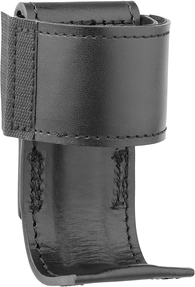 DTY-4111 Plain Leather Steel Based Radio Holder, Black