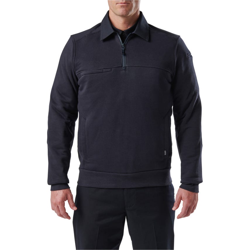Picture of 5.11 Tactical 5-72535ABRT720XLT Job Shirt with Canvas 2.0 Quarter Zip Pull Over - Collar&#44; Fire Navy - Extra Large - Tall