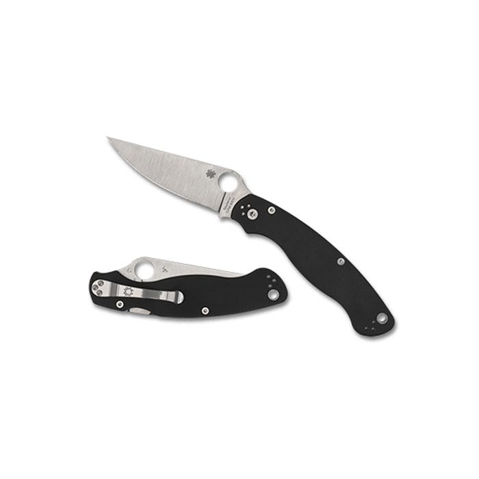 2024 Spyderco Reveal 13 Military 2 Black G-10, Serrated Edge