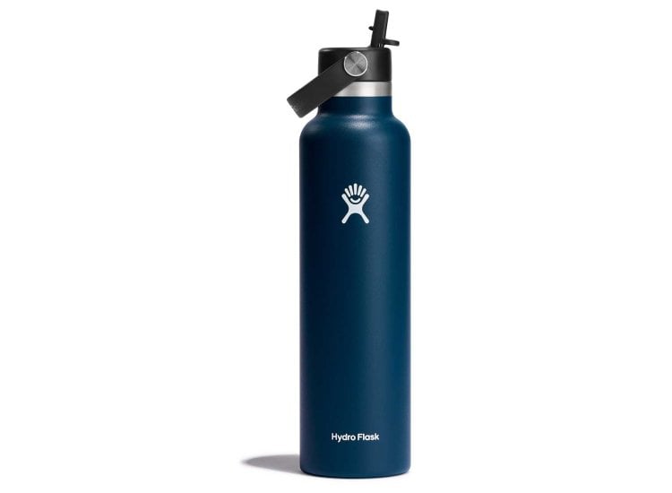Picture of Hydro Flask HDF-S24FS464 24 oz Standard Mouth Water Bottle with Flex Straw Cap in Indigo