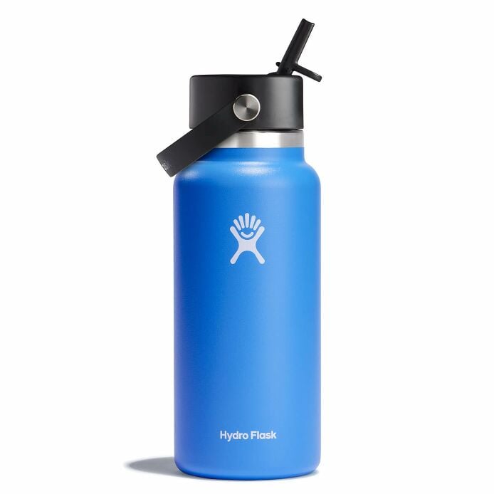 Picture of Hydro Flask HDF-W32BFS482 32 oz Wide Mouth Water Bottle with Flex Straw Cap - Cascade