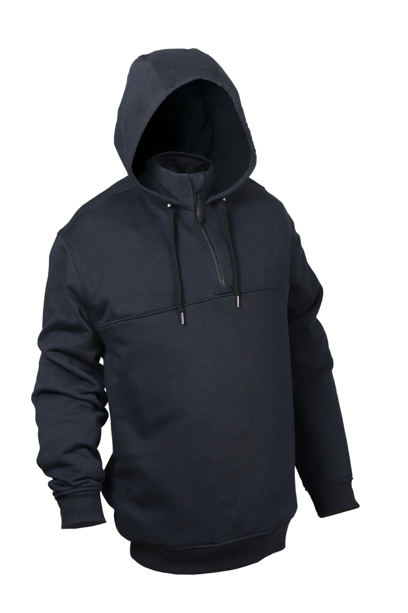 ELB-3734-M Shield Hooded Job Shirt for Unisex - Midnight Navy - Medium