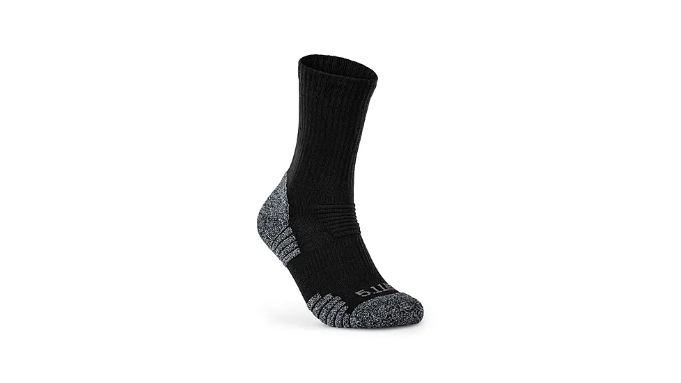 5-10046019M Duty Ready Ultra Crew Socks for Men - Black - Medium - Pack of 2