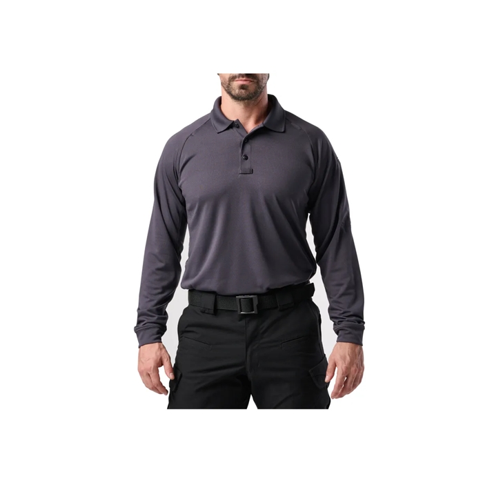 5-72049018M Performance Long Sleeve Polo for Men, Charcoal - Medium