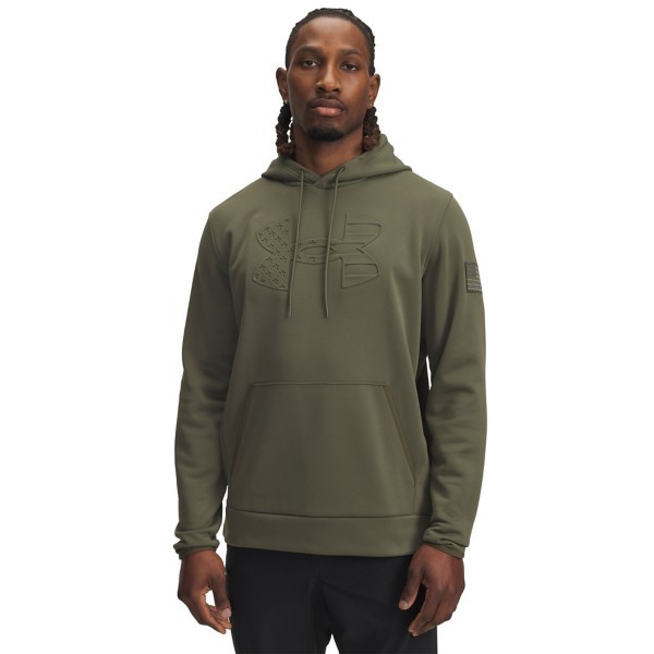 Under Armour 6004092390LG Mens Freedom AF Emboss Hoodie, Marine OD Green & Expedition Green - Large