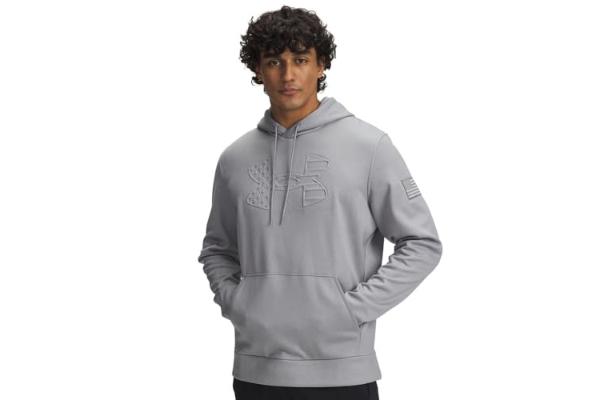 UNDER ARMOUR Men's UA Freedom Armour Fleece Emboss Hoodie, Color: SIM, Size: M (6004092-035-MD)