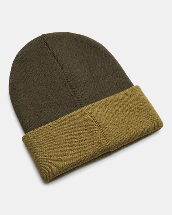 Under Armour 1373155308OSFM Unisex Halftime Cuff Beanie, Expedition Green & Canteen Green - One Size Fits Most