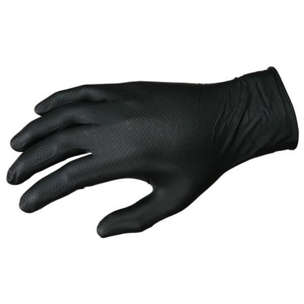 MCR-6016BL 6 mil Texture Nitrile Powder Free Disposable Gloves, Black