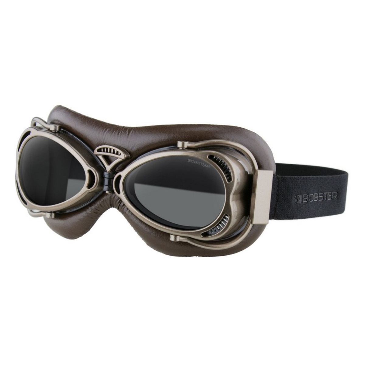 Picture of Bobster BOB-BFLG002 Flight Pilot Goggles with Matte Antique Brown Frame & Smoke Lenses