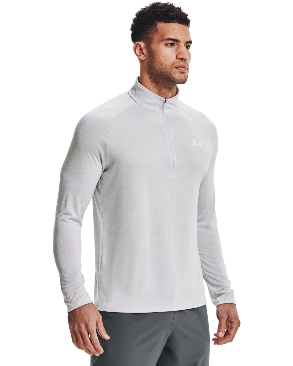 Under Armour 1290140773LG Mens Tech Polo Long Sleeve T-Shirt, Halo Gray - Large