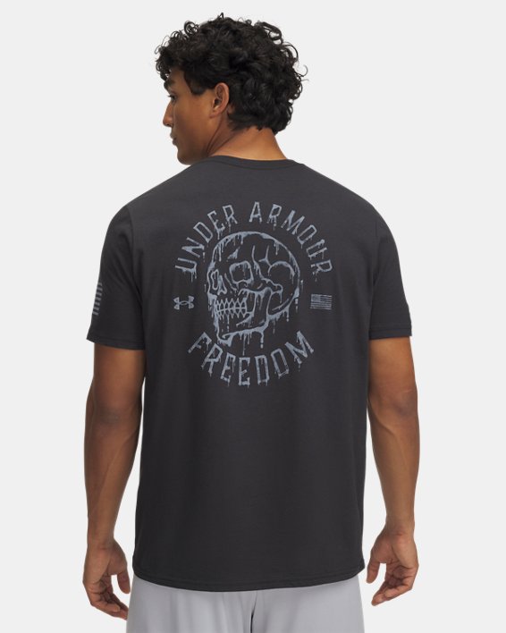 Under Armour 1389926001MD Mens Freedom Melting Skull Cotton T-Shirt, Black - Medium