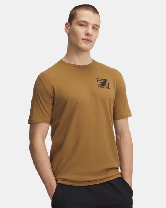 Under Armour 60018624982X Mens Freedom Left Chest Short Sleeve T-Shirt, Coyote & Black - 2XL -  Inner Armour