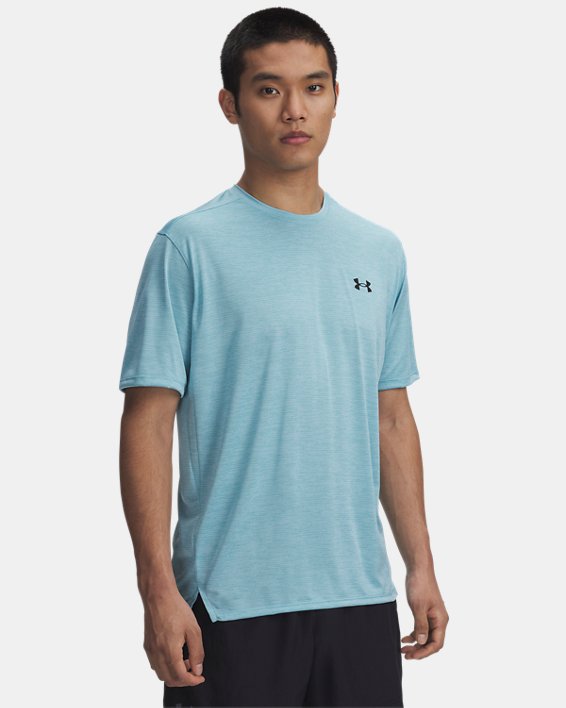 1376791494MD Tech Vent Short Sleeve Shirt for Mens, Stream, Blue Haze & Black - Medium