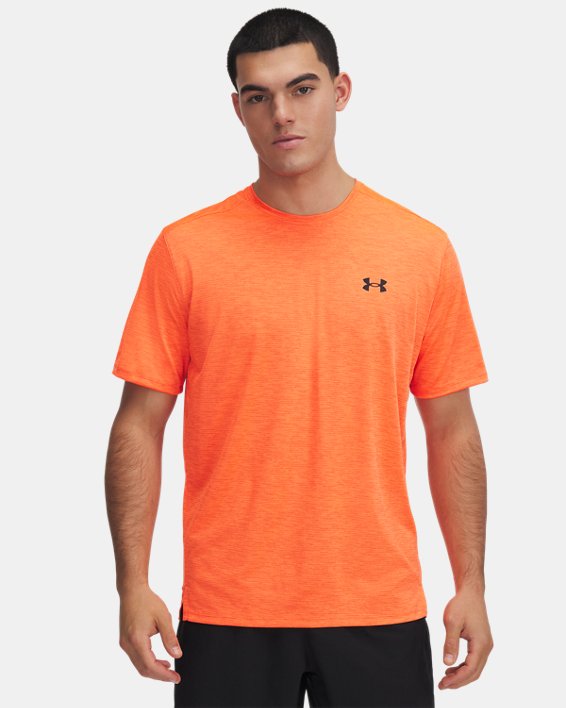 1376791847SM Tech Vent Short Sleeve Shirt for Mens, Fire, Ares Red & Black - Small
