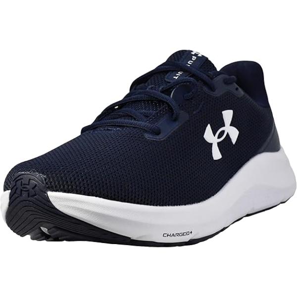 Under Armour 30282544107 Mens Charged Pursuit 4 Sneaker, Midnight Navy & White - Size 7