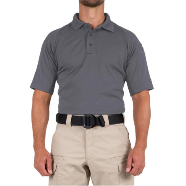 PERFORMANCE POLO SHORT SLEEVE, 100% Polyester, Button, 1 Pocket(s), Wolf Gray, L