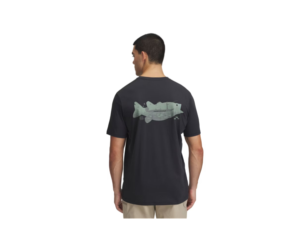 Under Armour 1390218016SM Mens Bass Short Sleeve T-Shirt, Anthracite & Silica Green - Small