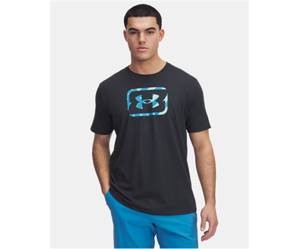 Under Armour 13830010163X Mens Freedom Hook T-Shirt, Anthracite & Ether Blue - 3XL