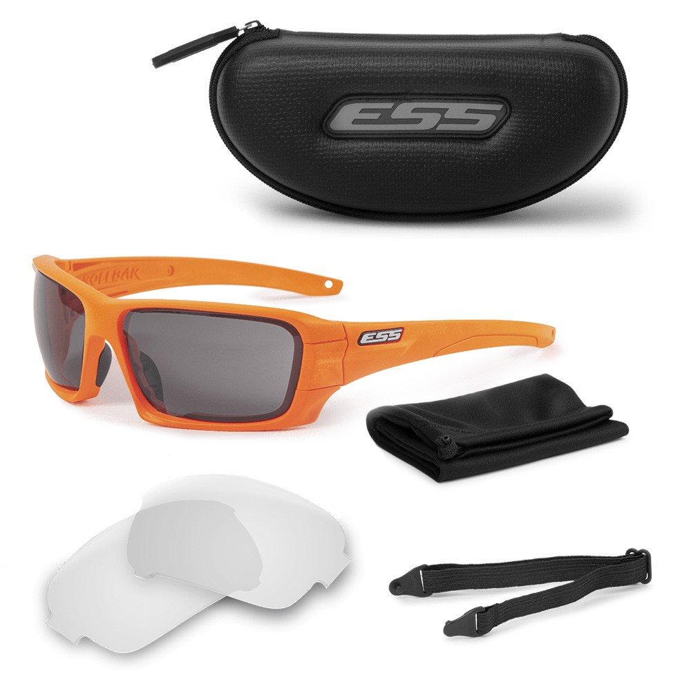 -EE9018-17 Rollbar Tactical Sunglasses - Hi-Vis Orange Frame with Clear & Smoke Lenses