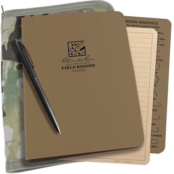 RIR-9200M-KIT Weatherproof Binder Kit - Cordura Cover with Tan Binder, Multicar