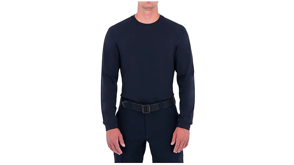 TACTIX COTTON T-SHIRTS LONG SLEEVE, 100% Cotton, Pullover, 0 Pocket(s), Midnight Navy, XL