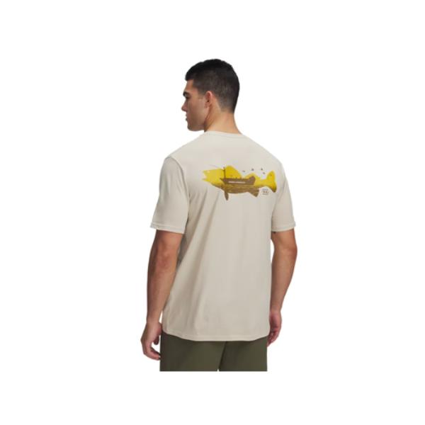 Under Armour 1390217348MD Mens Walleye Graphic Tee, Silica Green & Coyote - Medium