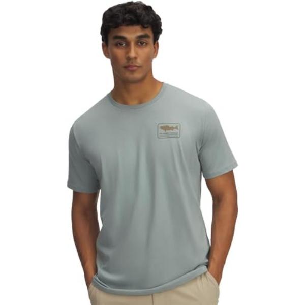Under Armour 1390217348SM Mens Walleye Short Sleeve Shirt, Silica Green & Coyote - Small