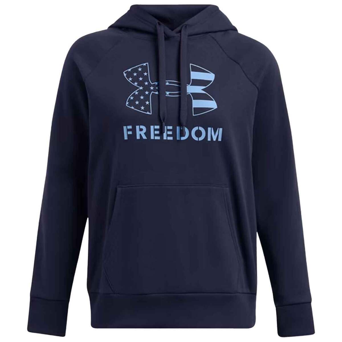 Under Armour 1386360410XL Women Rival Freedom Logo Hoodie - Midnight Navy & Steel - Extra Large