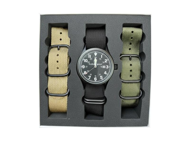 CC-SWW-42-BLK 42 mm 3 Nato Military Watch Straps, Black