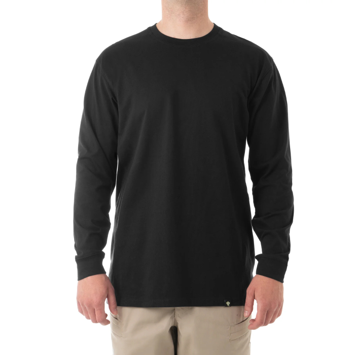 TACTIX COTTON T-SHIRTS LONG SLEEVE, 100% Cotton, Pullover, 0 Pocket(s), Midnight Navy, S
