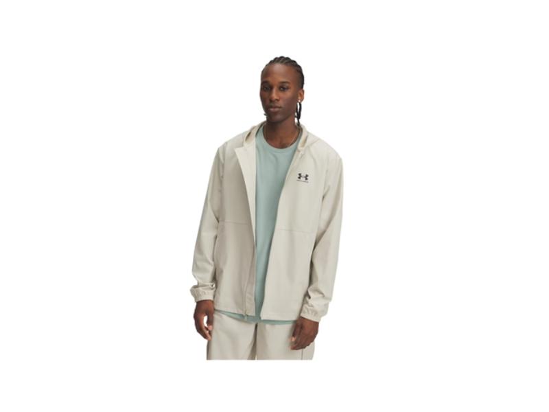 Under Armour 13865552892X Mens Vibe Woven Windbreaker Athletes Jacket, Khaki Base - 2XL