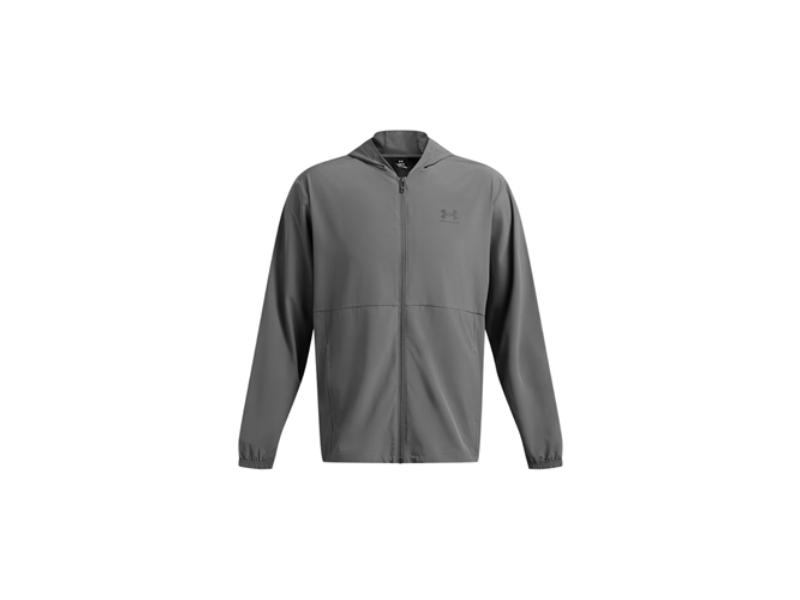 Under Armour 1386555025LG Mens Vibe Woven Windbreaker Athletes Jacket, Castlerock - Large