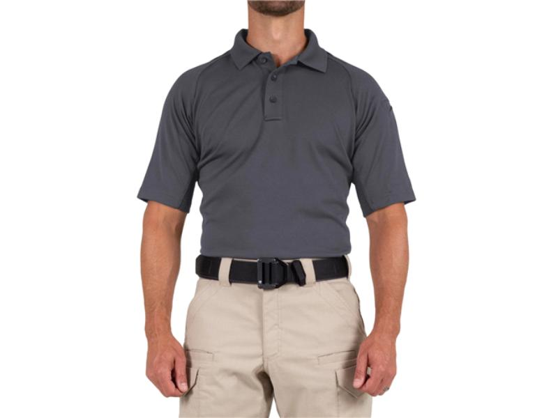FT-112509-015-M Mens Performance Regular Short Sleeve Polo Shirt, Asphalt - Medium