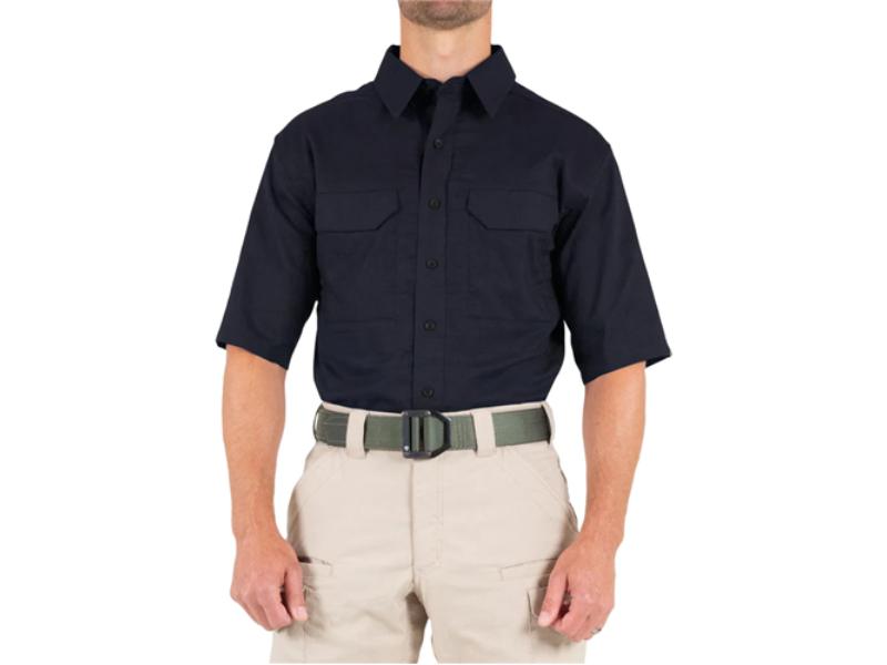 FT-112007-729-XL-R Mens V2 Tactical Regular Short Sleeve Shirt, Midnight Blue - Extra Large