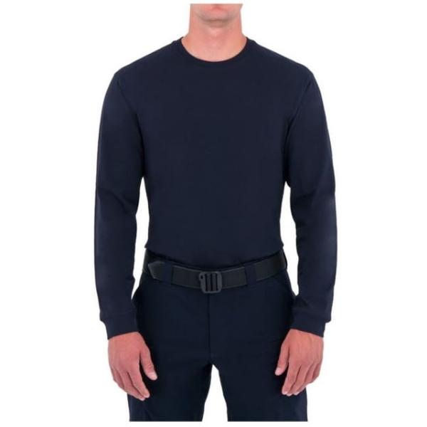 TACTIX COTTON T-SHIRTS LONG SLEEVE, 100% Cotton, Pullover, 0 Pocket(s), Midnight Navy, M