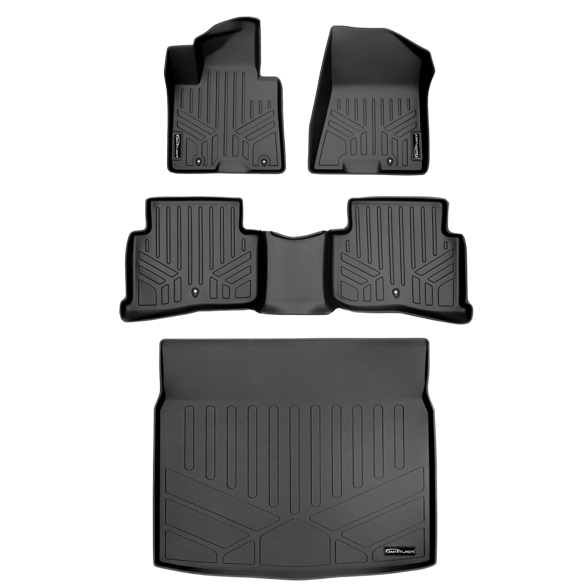 SA0244-B0206-D0428 Custom Fit Behind 2nd Row Lower Deck Floor Mats & Cargo Liner Set for 2017-2022 Kia Sportage, Black