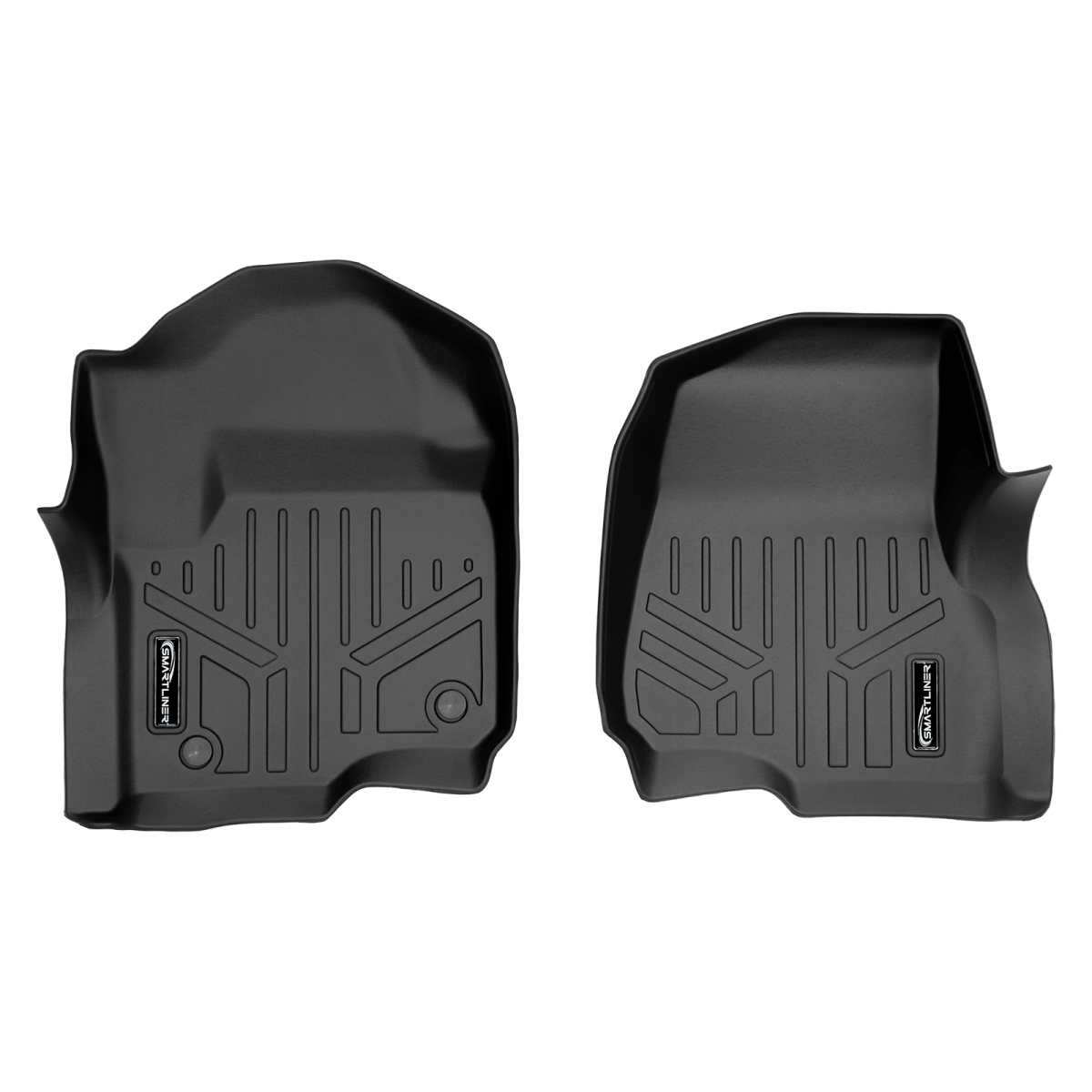 Custom Fit 1st Row Super Duty Crew Cab or SuperCab Floor Mats Liner Set for 2017-2022 Ford F-250, Black